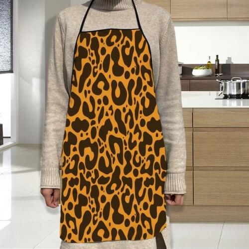 Leopard Apron Grill Kitchen Chef Apron Professional for BBQ, Baking, Cooking for Men Women 68X95cm