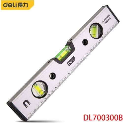 Deli DL700300B Level Ruler Spirit Level Aluminum Alloy Material Ruler Length: 300mm Three In One Measurement Strong Magnetic