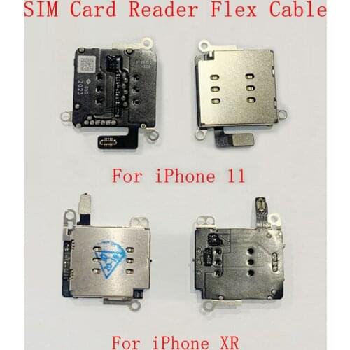 SIM Card Tray Reader Holder Connector Flex Cable Ribbon Socket Port For iPhone XR XS Max 11Pro Max Sim Card Reader Flex