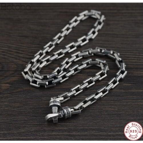 Heavy 7mm Thick Big Necklace 925 Sterling Silver colour Necklace Thai Silver colour Chain Necklace S925 Chain Necklace Men