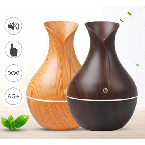 Mini Wood Grain Air Humidifier Usb Electric Vase Spray Ultrasonic Aroma Essential Oil Diffuser Household Car Aroma Diffuser