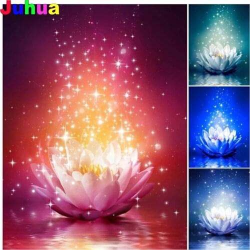 Water Lotus 5d diy diamond painting full drill mosaic flower diamond embroidery gift diamond stitch home decor drop shiping