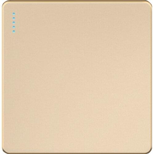 86 Type Wall Light Switch, 1 Gang 1/2 Way 10A 250V Matte Gold Large Panel Buttons Recessed Wall Rocker Switch