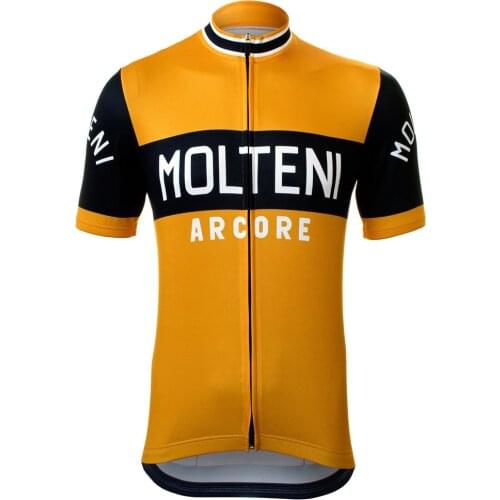 NEW 4 Style Black/Orange MOLTENI Cycling Jersey Top Short Sleeve Road Retro Bicycle Clothing MTB Bike Wear FULL ZIP