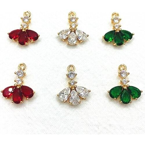 New arrival! 17x14mm 50pcs Cubic Zirconia Bee shape charm for Earrings DIY parts,Jewelry Accessories Findings & Components