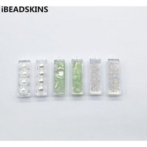 New arrival! 40x11mm 30pcs Rectangle Charm Built-in beads for Earrings parts,hand Made Earrings Findings Jewelry DIY