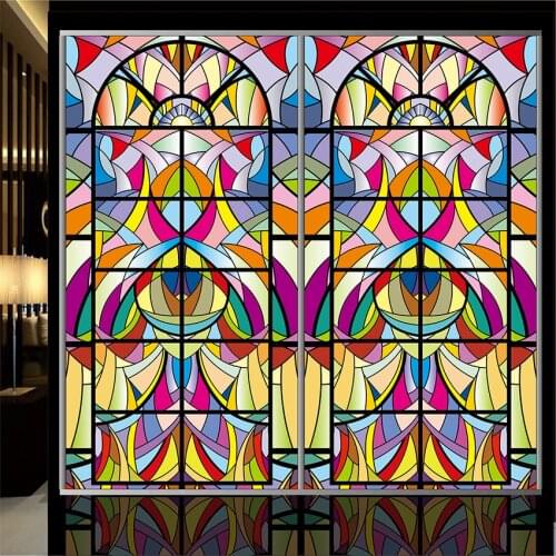 Customized Size Window Film Static Cling Hot Sale New Mixed Color Opaque PVC Private Protection Bathroom Wardrobe Door 40cmx60cm