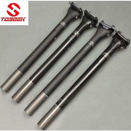 Full Carbon Seatpost Bike Seat post tube MTB Road mountain Bicycle seat post 27.2/30.8/31.6 * 400/400mm 3K/UD bike parts TOSEEK