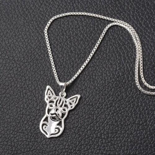 RONGQING 2018 Fashion Hollow Chihuahua DIY Pendant Animal necklace For Women Fashion Girl