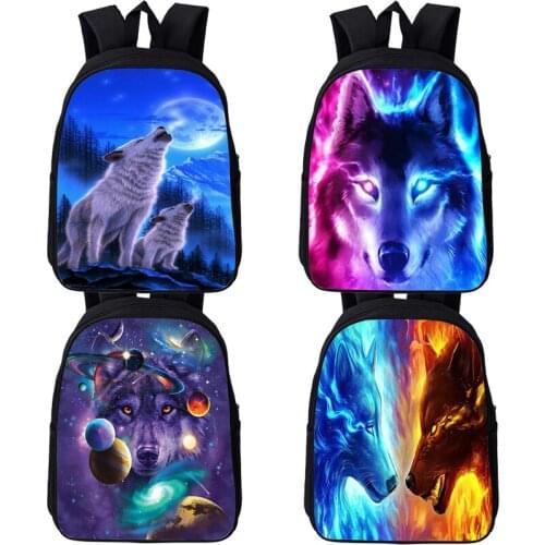 Beautiful Animal Wolf Backpack For Boys Girls 3D Printing School Bags Book Mochila Casual Rucksack Teenage Back To School Gifts