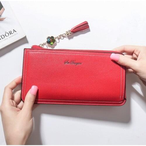 Tasssel Women Wallets Phone Purse Long Hasp Female Purse Thin Womens Wallet Ladies Wallet Purse for Girls Portefeuille Carteira