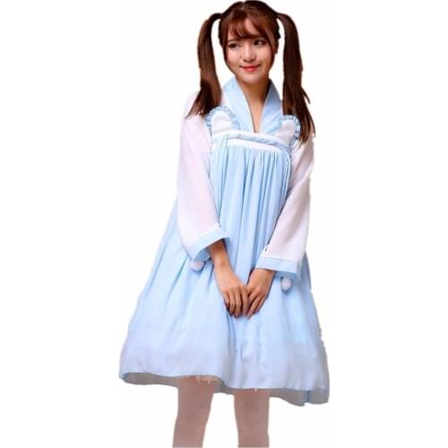 Shanghai Story Chiffon Lolita Chinese Han Dynasty Sweet Maid Clothing Cosplay Costume For Girl Halloween Women Maid Costume