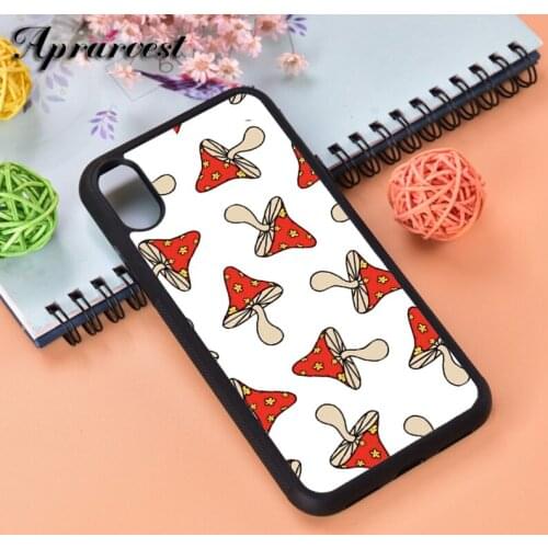Aprarvest Red Mushroom Pattern Silicone Rubber Phone Case Cover For iPhone 6 6S 7 8 PLUS X XS XR 11 12 MINI PRO MAX