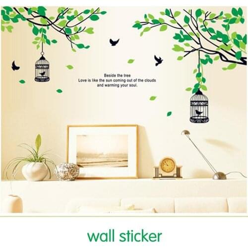 Tree branch bird nest removable romantic wall sticker tv head sofa Decoration