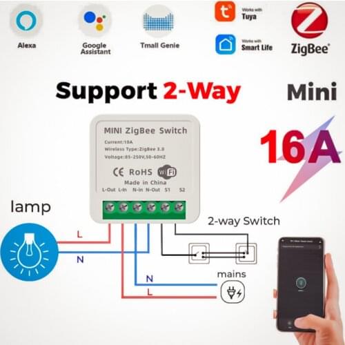 2021 New Tuya Zigbee Mini Breaker 10A High Quality Smart Home Controller Support 2 Way Control Remote Control Mini Breaker