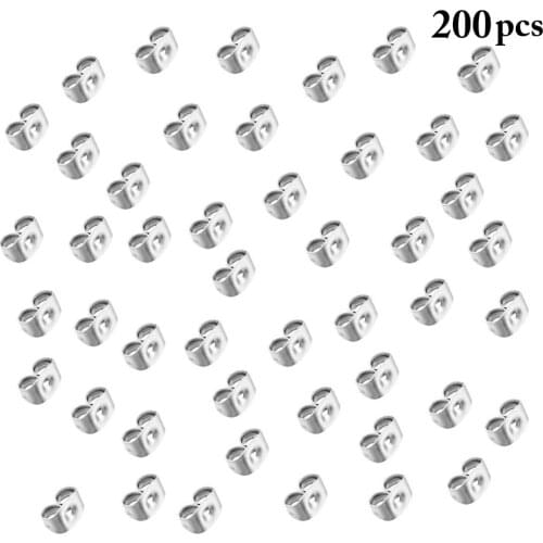 200PCS Stainless Steel Earring Back DIY Butterfly Earring Stopper Earring Parts Earring Back Stoppers Ear Plugs DIY Findings
