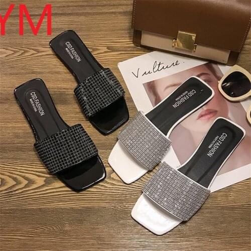 Ladies Summer Sandals Women Bling Slippers Crystal Sandalias Flats Gladiator Sandals Women Beach Shoes Female Sandalia Feminina