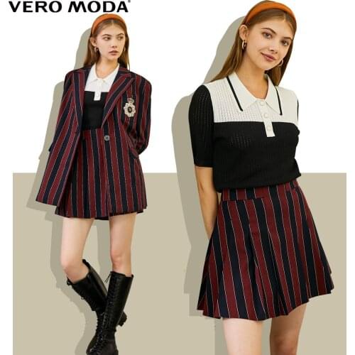 Vero Moda Women England Style Stripe Suit A-line Skirt | 320316026