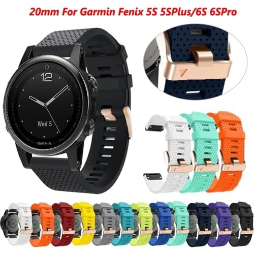 20MM Rose Gold Bracelet Straps For Garmin Fenix 6S 5S Watch Silicone Wrist Band Fenix 5S Plus 6S Pro Strap Watchband Belt Correa
