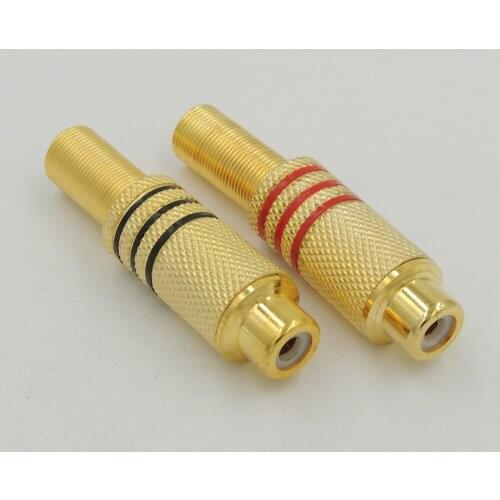 20pcs Gold Plated RCA socket adapter jack Audio Female Connector with Spring