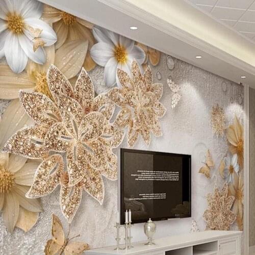 3D Jewelry Flower Mural Wallpapers for living room bedroom wall papers home decor papel de parede floral wall paper photo mural