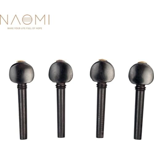 NAOMI 4PCS Violin Fiddle Tuning Peg Ebony Violin Tuning Peg Replacement 1/2 1/4 1/8 3/4 4/4 Full Size Violin Part & Accessories