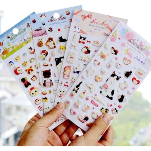 4 pcs/lot Originality Cat Modeling Series 3D Decorative Stickers Adhesive Stickers DIY Decoration Diary Stickers