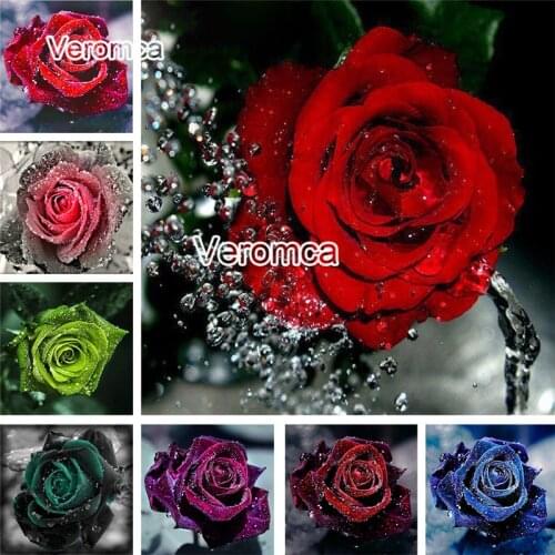5D Diy Diamond Painting Red Rose Flower Full Square Round Diamond Embroidery Cross Stitch Kits Rhinestone Mosaic Home Decor