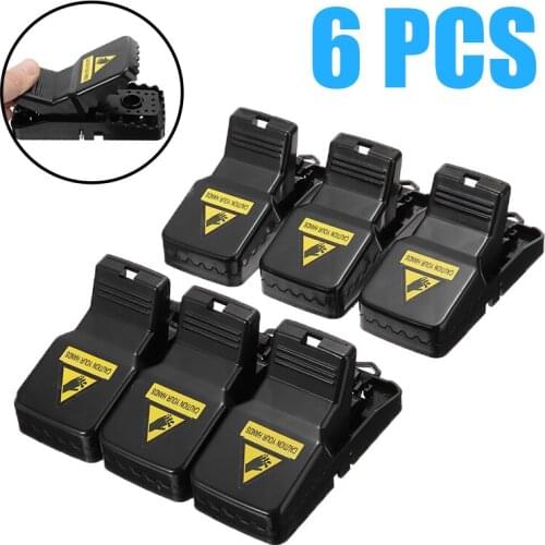 6 Pcs Reusable Mouse Traps Stainless Steel Spring Rodent Snap Trap Rat Traps Mouse Busters Outdoor Garden Pest Control Products
