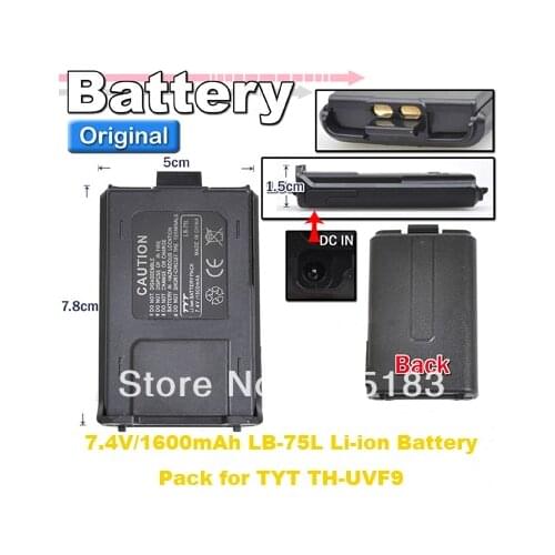 7.4V 1600mAh Original Li-ion Rechargeable Battery Pack for TYT TH-UVF9 (Red,Black,Camouflage Color Available for Options)