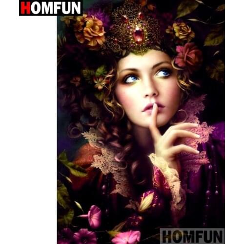 HOMFUN Full Square/Round Drill 5D DIY Diamond Painting "Flower beauty" Embroidery Cross Stitch 5D Home Decor Gift A09199