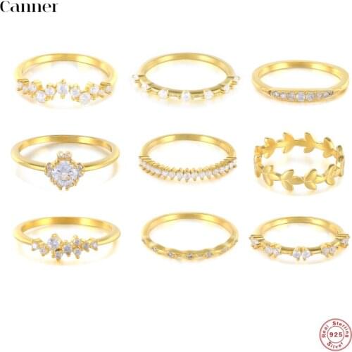 Canner 2021 Trend 925 Sterling Silver Finger Rings For Women Cystal Zircon Chain Ring Wedding Engagement Jewelry Bague anillo W5