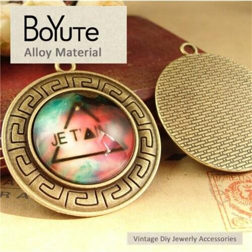 BoYuTe (20 Pieces/Lot) 25MM Cabochon Base Vintage Style Antique Bronze Plated Pendant Blank Jewelry Accessories Findings