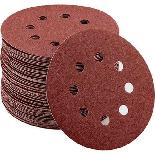 20pcs 5 Inch 125mm Round Sandpaper Eight Hole Disk Sand Sheets Grit 40-800 Hook and Loop Sanding Disc Polish Grinding Tool