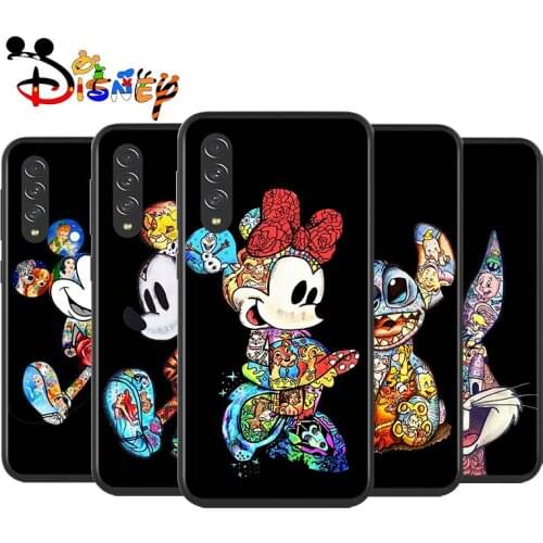 Mickey Tattoo Cartoon for Samsung Galaxy A90 A80 A70 A60 A50 A40 A20 A2Core A10 M31 M21 M60 M40 M30 Black Phone Case
