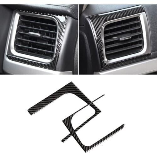For Toyota Highlander 2015 2016 2017 2018 Car Carbon Fiber Side Air Condition Vent Outlet Frame Cover Protective Trim