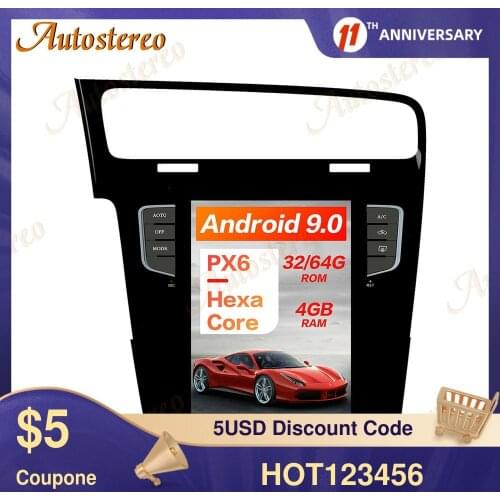 For Volkswagen Golf 7 2010-2018 Tesla Style Android 9 Car GPS Navigation Stereo Head Unit Multimedia Player Radio Tape Recorder