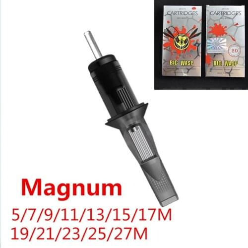 Safety Cartridges Tattoo Needle Single Stack Magnum BIGWASP Factory Wholesale Supply Grey 5/7/9/11/13/15/17/19/21/23/25/27M1