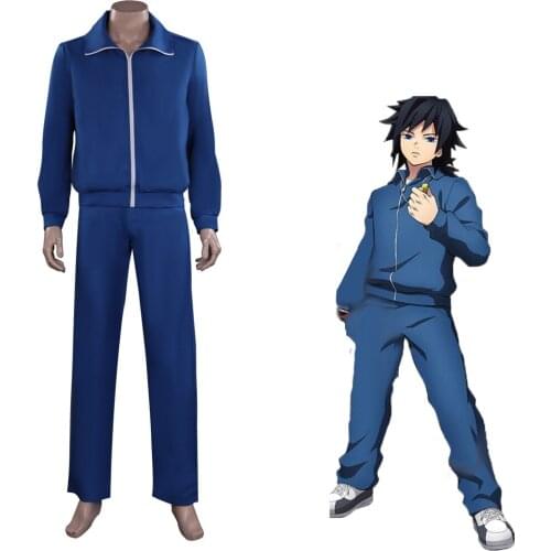 Demon Slayer Kimetsu no Yaiba Tomioka Giyuu Cosplay Costume Uniform Outfits Halloween Suit