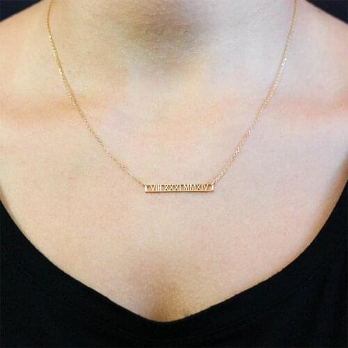 New fashion simple personalized custom stainless steel sort digital pendant necklace ladies collar jewelry gift