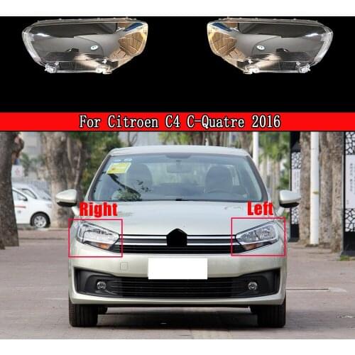 Car Front Headlight Lens Cover Auto Shell Headlamp Lampshade glass Lampcover Head lamp light cover For Citroen C4 C-Quatre 2016