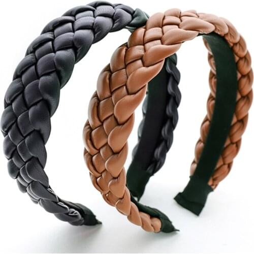 Weaving Cross Headbands Bezel Women Girls Wide Side Hairbands Solid Color Hair Band Hoops Headwear Fashion Hair Accessories