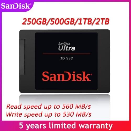 Original Sandisk Internal Solid State Drive Ultra 3D SSD 250GB 500GB 2.5 inch 560MB/s SATA III HDD Hard Drive for Laptop 1TB 2TB