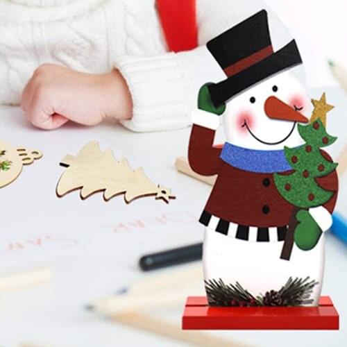 Christmas Decorations Wooden Craftwork Decoration Creative Desktop Printing Wood Products Decoration Christmas Ornaments 2021