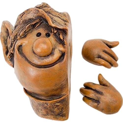 Garden Tree Hugger Peeker Elf Funny Face Statue Realistic Man Face Ornaments Resin Craft Garden Tree Decoration Sculpture