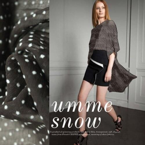 White dandelion coffee color chiffon fabrics imported crepe fabric dress DIY