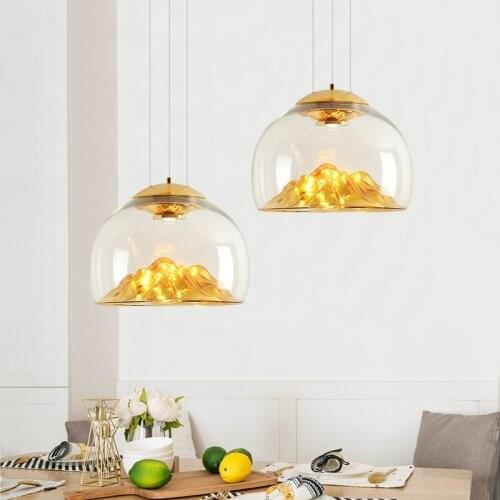 Modern Simple Gold Mountain Pendant Lights Nordic Glass Design Hanglamp Bar Living Room Restaurant Dining Room Lights Luminaire