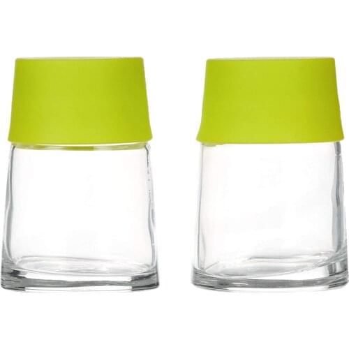 Glass Salt Pepper Sugar Spice Box and Lid Integrated Spice Jar Seasoning Box Bottle Organizer Kitchen Supplies Home Salt Shaker