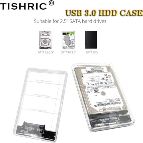 TISHRIC External HDD Enclosure Mobile HDD Case 2.5 SATA To USB 3.0 Hard Disk Enclosure Case For PC Laptop Optibay With Cable