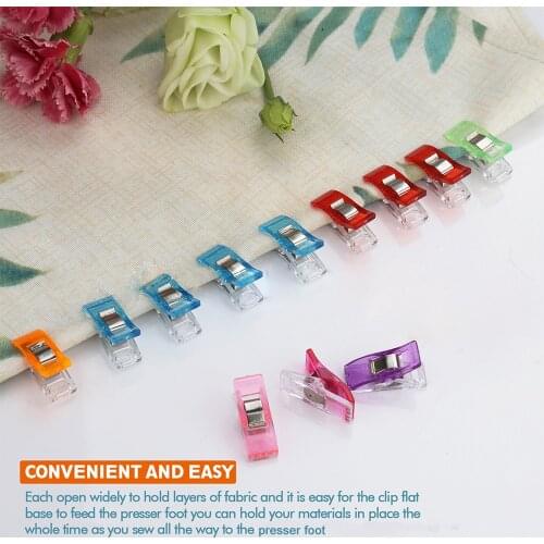 10/20/50PCS Sewing Clips Plastic Clamps Quilting Crafting Crocheting Knitting Safety Binding Paper Assorted Colors